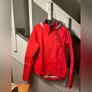 S Red REI rain jacket